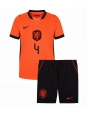 Otroške Nogometnih dresov Nizozemska Virgil van Dijk #4 Domači SP 2026 Kratki rokavi (+ hlače)